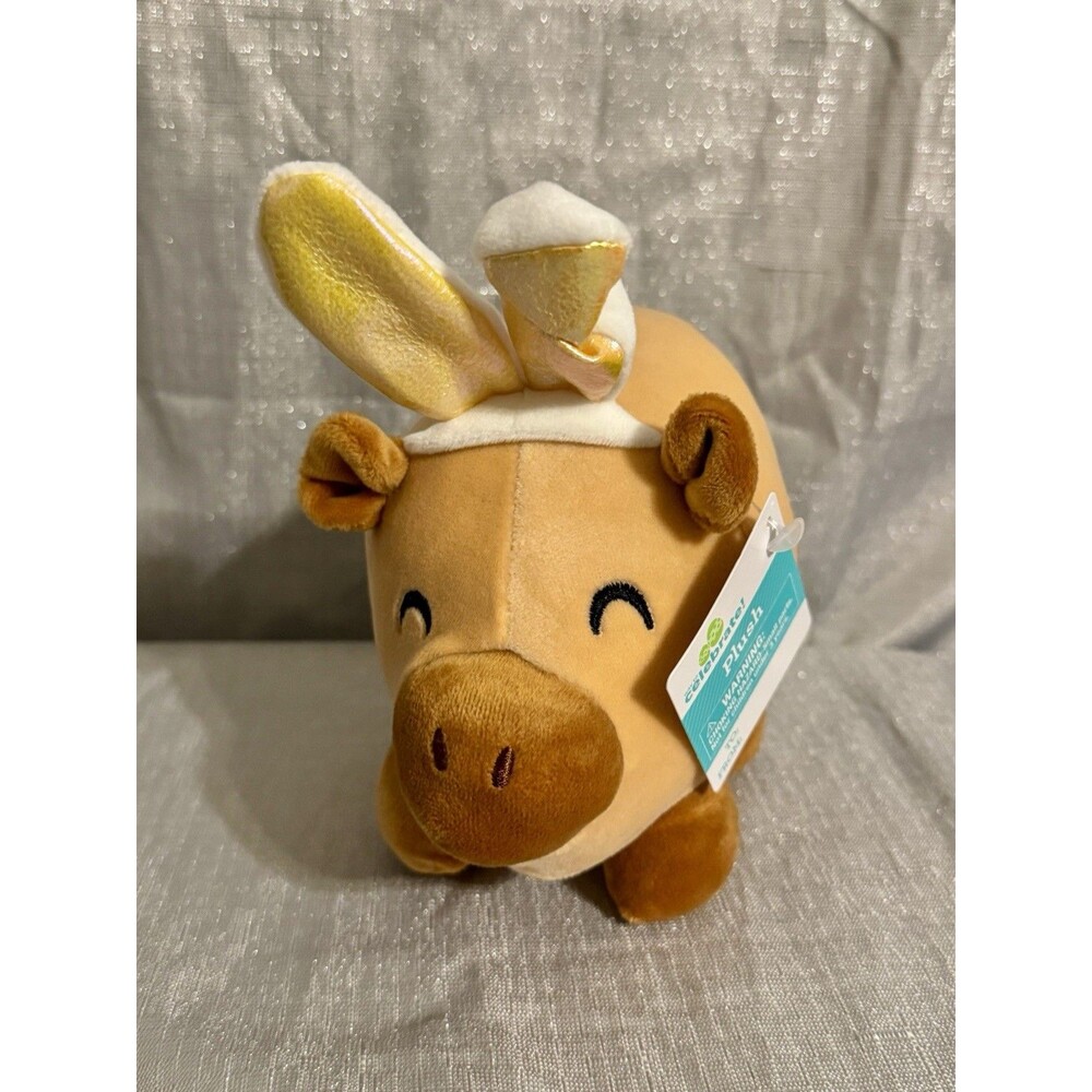 Way To Celebrate Small Roly Poly Capybara Plush Bunny Ears Easter Stuffed Animal